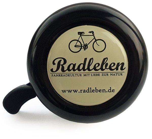 Fahrradklingel "Radleben" (55 mm Triller-Glocke), schwarz