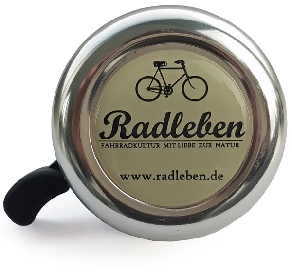 Fahrradklingel "Radleben" (55 mm Triller-Glocke), poliert